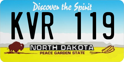 ND license plate KVR119
