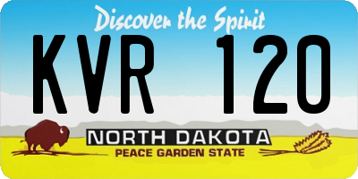 ND license plate KVR120