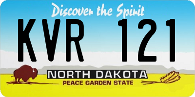 ND license plate KVR121