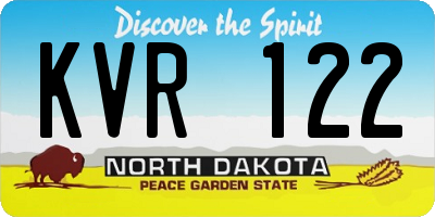 ND license plate KVR122