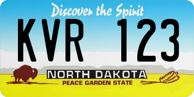 ND license plate KVR123