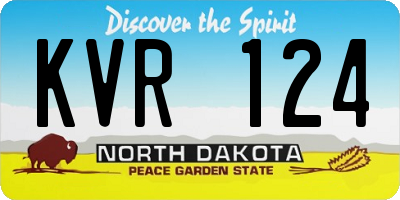 ND license plate KVR124