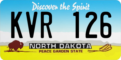 ND license plate KVR126