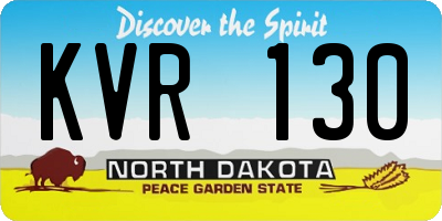 ND license plate KVR130