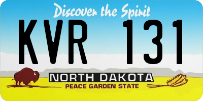 ND license plate KVR131