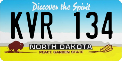 ND license plate KVR134