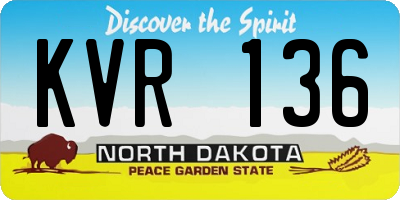 ND license plate KVR136