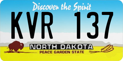 ND license plate KVR137