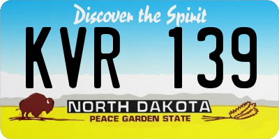 ND license plate KVR139