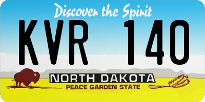 ND license plate KVR140