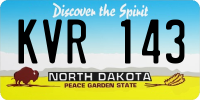 ND license plate KVR143
