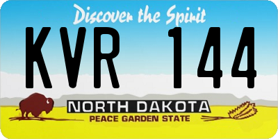 ND license plate KVR144