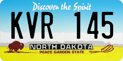 ND license plate KVR145