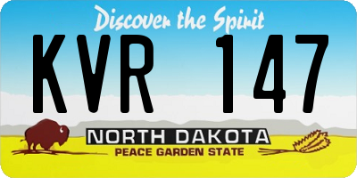 ND license plate KVR147