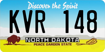 ND license plate KVR148