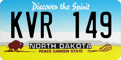 ND license plate KVR149