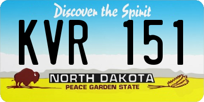 ND license plate KVR151