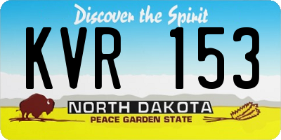 ND license plate KVR153