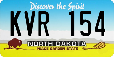ND license plate KVR154