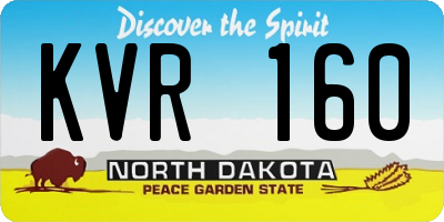 ND license plate KVR160