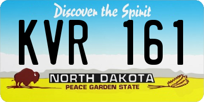 ND license plate KVR161
