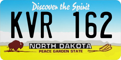 ND license plate KVR162