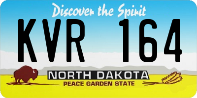 ND license plate KVR164