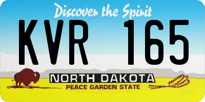 ND license plate KVR165