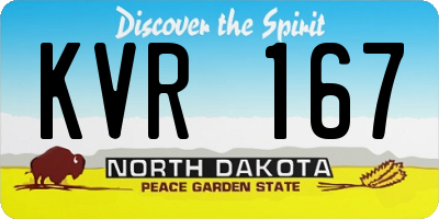 ND license plate KVR167