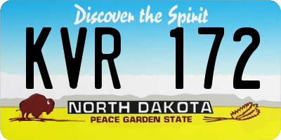 ND license plate KVR172