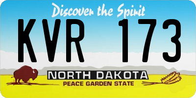 ND license plate KVR173