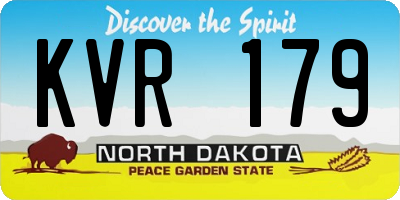 ND license plate KVR179