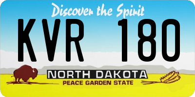 ND license plate KVR180