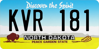 ND license plate KVR181