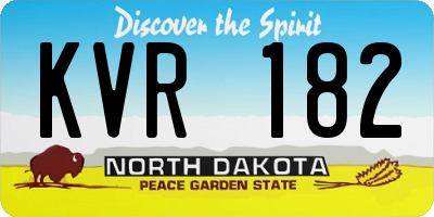 ND license plate KVR182