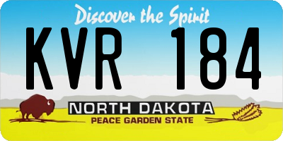ND license plate KVR184