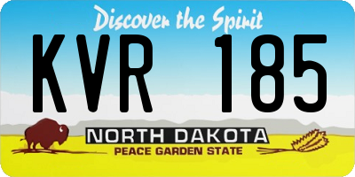 ND license plate KVR185