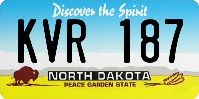 ND license plate KVR187