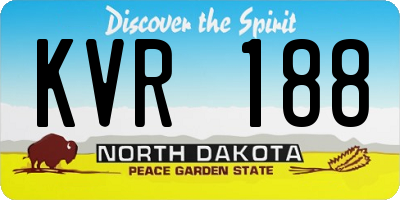 ND license plate KVR188