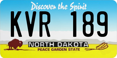 ND license plate KVR189