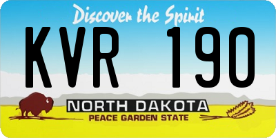 ND license plate KVR190
