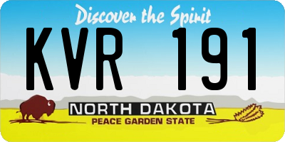 ND license plate KVR191