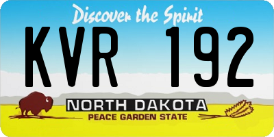 ND license plate KVR192
