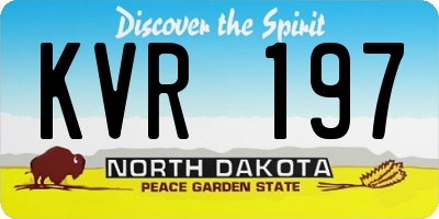 ND license plate KVR197