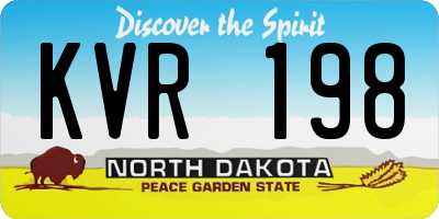 ND license plate KVR198