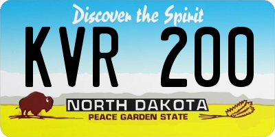 ND license plate KVR200