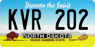 ND license plate KVR202