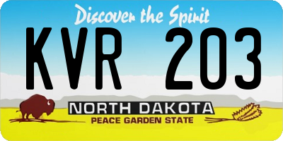 ND license plate KVR203