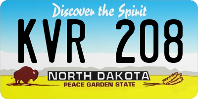ND license plate KVR208