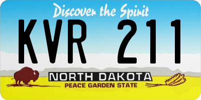 ND license plate KVR211